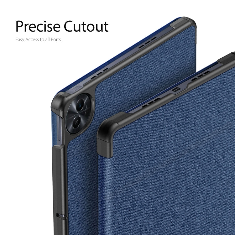 For Realme Pad 2 11.5 DUX DUCIS Domo Series Magnetic Flip Leather Tablet Case(Blue) - Realme by DUX DUCIS | Online Shopping South Africa | PMC Jewellery | Buy Now Pay Later Mobicred