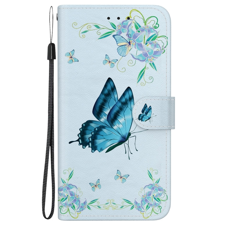 For Honor Magic6 Pro Crystal Texture Colored Drawing Leather Phone Case(Blue Pansies) - Honor Cases by PMC Jewellery | Online Shopping South Africa | PMC Jewellery | Buy Now Pay Later Mobicred