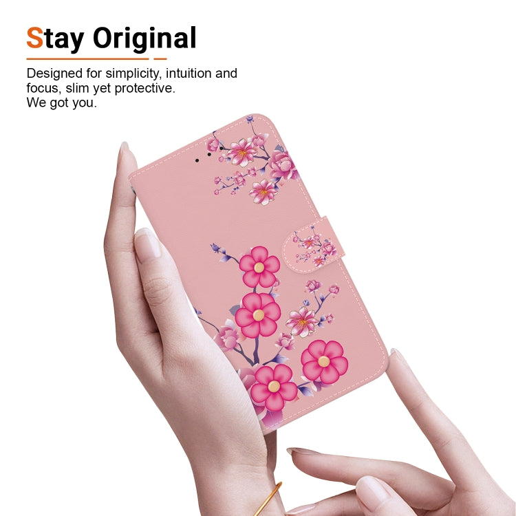 For iPhone SE 2024 Crystal Texture Colored Drawing Leather Phone Case(Cherry Blossoms) - More iPhone Cases by PMC Jewellery | Online Shopping South Africa | PMC Jewellery | Buy Now Pay Later Mobicred