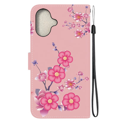 For iPhone 16 Plus Crystal Texture Colored Drawing Leather Phone Case(Cherry Blossoms) - iPhone 16 Plus Cases by PMC Jewellery | Online Shopping South Africa | PMC Jewellery | Buy Now Pay Later Mobicred