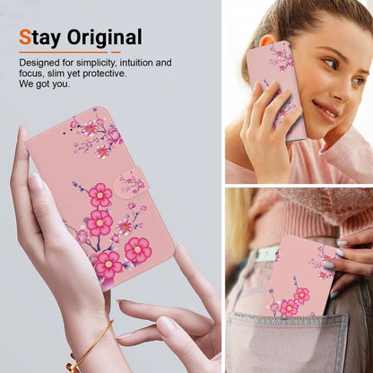 For iPhone 16 Plus Crystal Texture Colored Drawing Leather Phone Case(Cherry Blossoms) - iPhone 16 Plus Cases by PMC Jewellery | Online Shopping South Africa | PMC Jewellery | Buy Now Pay Later Mobicred