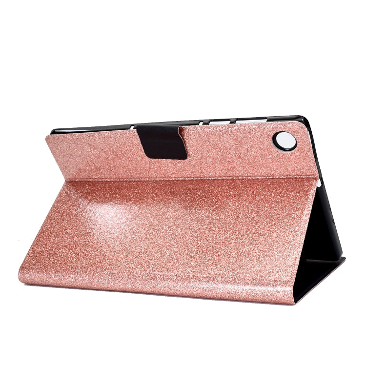 For Samsung Galaxy Tab A9 Glitter Powder Leather Tablet Case(Rose Gold) - Galaxy Tab A9 by PMC Jewellery | Online Shopping South Africa | PMC Jewellery