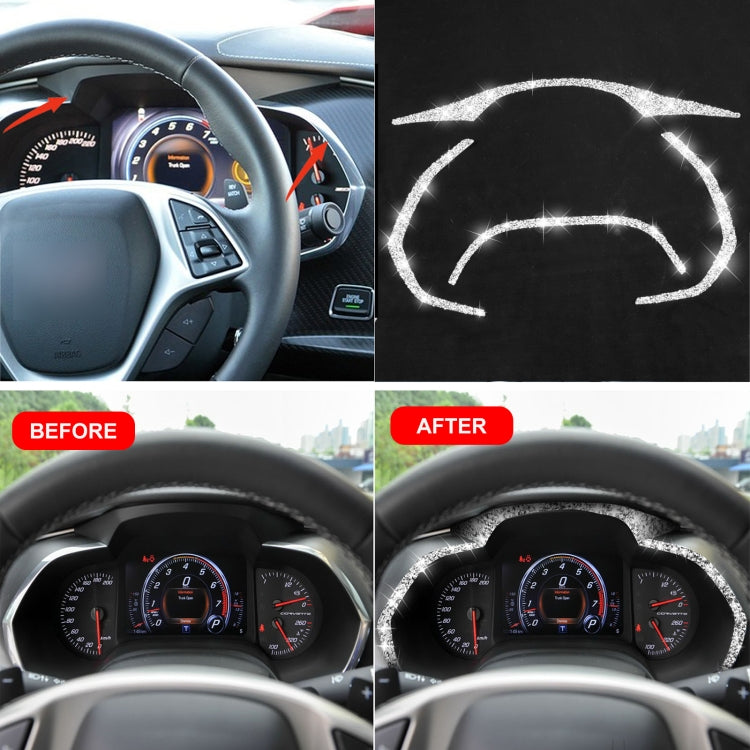 For Chevrolet Corvette C7 2014-2019 4 in 1 Car Dashboard Frame Diamond Decorative Sticker, Left Drive - Car Interior Mouldings by PMC Jewellery | Online Shopping South Africa | PMC Jewellery | Buy Now Pay Later Mobicred