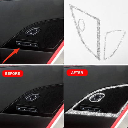 For Chevrolet Corvette C7 2014-2019 Car Door Speaker Frame Diamond Decorative Sticker, Left Drive - Car Interior Mouldings by PMC Jewellery | Online Shopping South Africa | PMC Jewellery | Buy Now Pay Later Mobicred