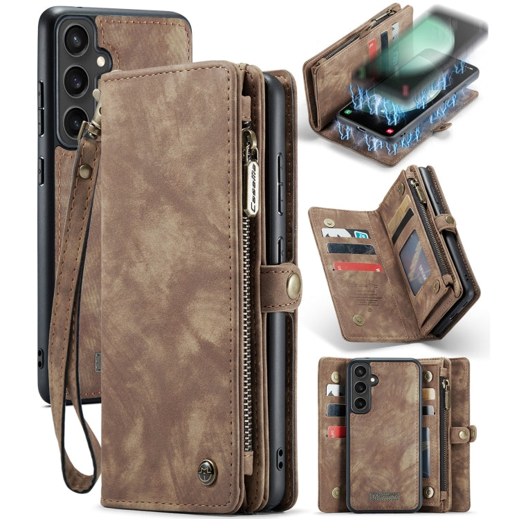 For Samsung Galaxy S23 FE CaseMe 008 Multifunctional Zipper Wallet Leather Phone Case with Lanyard(Brown) - free shipping - PMC Jewellery - Order now!