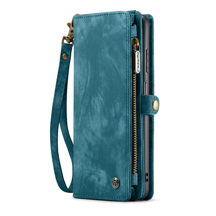 For Samsung Galaxy A25 4G CaseMe 008 Multifunctional Zipper Wallet Leather Phone Case with Lanyard(Blue) - Galaxy Phone Cases by CaseMe | Online Shopping South Africa | PMC Jewellery | Buy Now Pay Later Mobicred