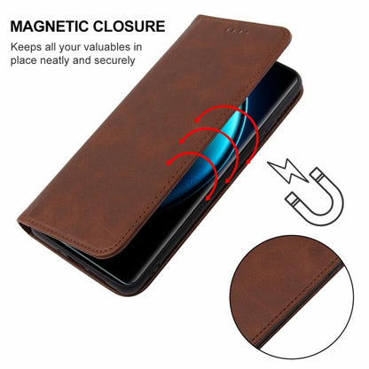 For vivo X100 Pro Magnetic Closure Leather Phone Case(Brown) - X100 Pro Cases by PMC Jewellery | Online Shopping South Africa | PMC Jewellery | Buy Now Pay Later Mobicred