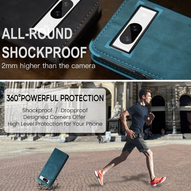 For Google Pixel 8 CaseMe 013 Multifunctional Horizontal Flip Leather Phone Case(Blue) - free shipping - PMC Jewellery - Order now!