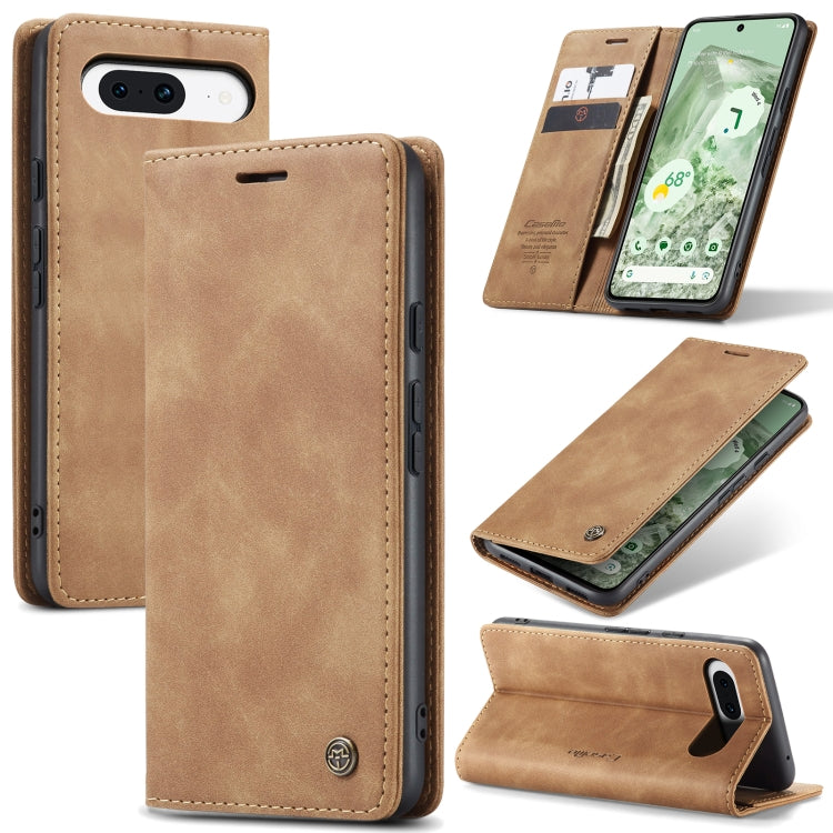 For Google Pixel 8A CaseMe 013 Multifunctional Horizontal Flip Leather Phone Case(Brown) - Google Cases by CaseMe | Online Shopping South Africa | PMC Jewellery | Buy Now Pay Later Mobicred