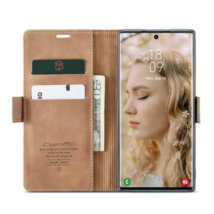 ForSamsung Galaxy S24 Ultra 5G CaseMe 013 Multifunctional Horizontal Flip Leather Phone Case(Brown) - free shipping - PMC Jewellery - Order now!