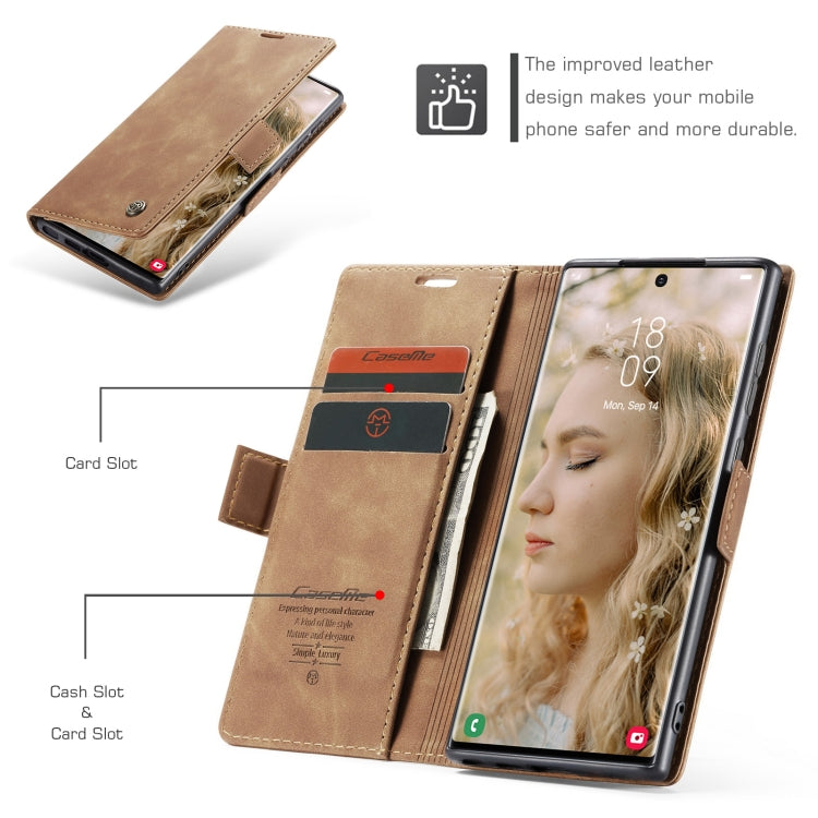 ForSamsung Galaxy S24 Ultra 5G CaseMe 013 Multifunctional Horizontal Flip Leather Phone Case(Brown) - free shipping - PMC Jewellery - Order now!