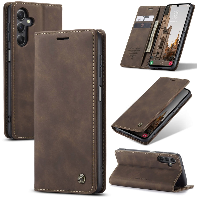 For Samsung Galaxy A15 5G CaseMe 013 Multifunctional Horizontal Flip Leather Phone Case(Coffee) - Galaxy Phone Cases by CaseMe | Online Shopping South Africa | PMC Jewellery | Buy Now Pay Later Mobicred