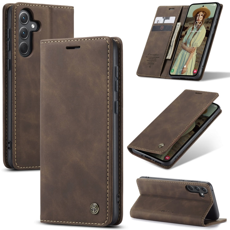 For Samsung Galaxy A35 5G CaseMe 013 Multifunctional Horizontal Flip Leather Phone Case(Coffee) - Galaxy Phone Cases by CaseMe | Online Shopping South Africa | PMC Jewellery | Buy Now Pay Later Mobicred