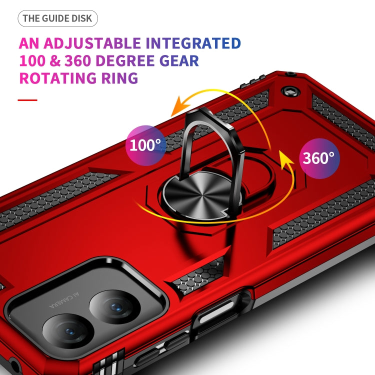 For Motorola Moto G Play 4G 2024 Shockproof TPU + PC Phone Case with Holder(Red) - Motorola Cases by PMC Jewellery | Online Shopping South Africa | PMC Jewellery | Buy Now Pay Later Mobicred