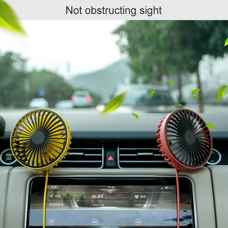 F829 Portable Car Air Outlet Electric Cooling Fan with LED Light(Yellow) - Heating & Fans by PMC Jewellery | Online Shopping South Africa | PMC Jewellery | Buy Now Pay Later Mobicred