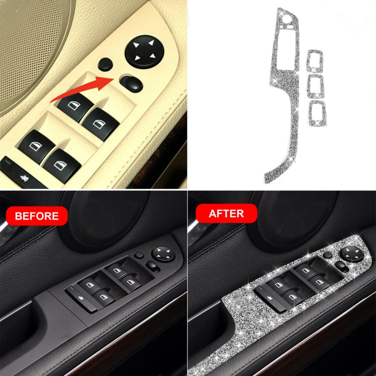 For BMW 3 Series E90 / 320i / 325i 2005-2012 Car Window Lift Panel with Folding Key 37.8cm Diamond Decorative Sticker, Left Drive - Car Interior Mouldings by PMC Jewellery | Online Shopping South Africa | PMC Jewellery | Buy Now Pay Later Mobicred