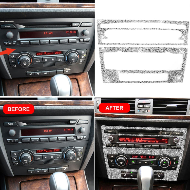 For BMW 3 Series E90 / E92 2005-2012 Car Aircondition CD Control Panel Basic Diamond Decorative Sticker - Car Interior Mouldings by PMC Jewellery | Online Shopping South Africa | PMC Jewellery | Buy Now Pay Later Mobicred