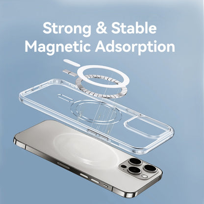 For iPhone 15 Plus USAMS Ice Magnet Series MagSafe PC Hybrid TPU Phone Case(Transparent) - iPhone 15 Plus Cases by USAMS | Online Shopping South Africa | PMC Jewellery | Buy Now Pay Later Mobicred