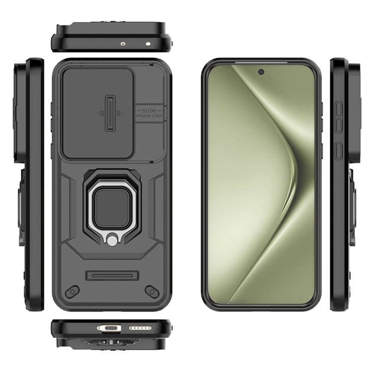 For Huawei Pura 70 Ultra Sliding Camshield TPU + PC Shockproof Phone Case with Holder(Black) - free shipping - PMC TechLife - Order now!