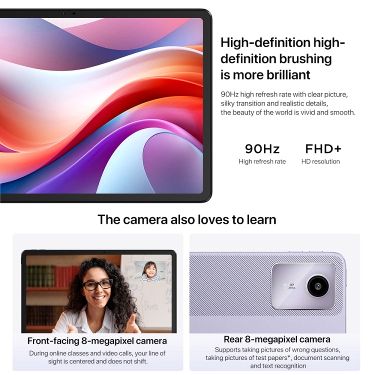 Lenovo Xiaoxin Pad 2024 11 inch WiFi Tablet, 8GB+128GB, Android 13, Qualcomm Snapdragon 685 Octa Core, Support Face Identification(Purple) - free shipping - PMC TechLife - Order now!