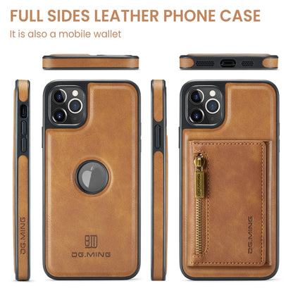 For iPhone 11 Pro Max DG.MING M5 Series Zip RFID Multi Card Detachable Leather Phone Case(Brown) - iPhone 11 Pro Max Cases by DG.MING | Online Shopping South Africa | PMC Jewellery