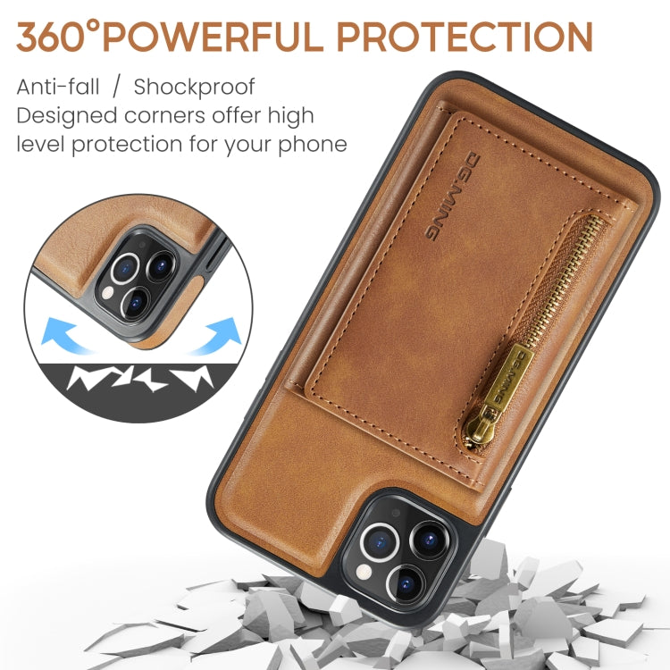 For iPhone 11 Pro Max DG.MING M5 Series Zip RFID Multi Card Detachable Leather Phone Case(Brown) - iPhone 11 Pro Max Cases by DG.MING | Online Shopping South Africa | PMC Jewellery