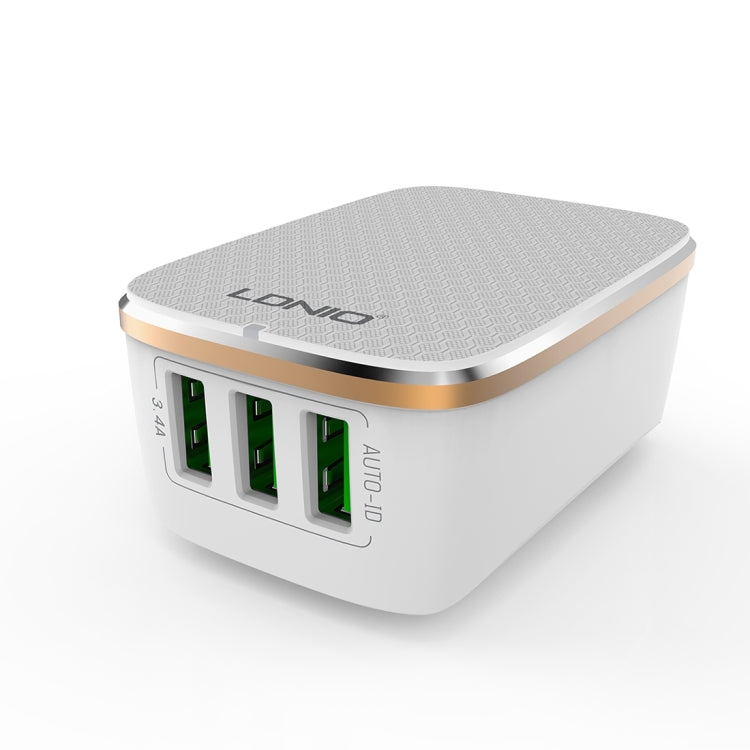 LDNIO A3304 17W 3 USB Interfaces Travel Charger Mobile Phone Charger, EU Plug - USB Charger by LDNIO | Online Shopping South Africa | PMC TechLife | Buy Now Pay Later Mobicred