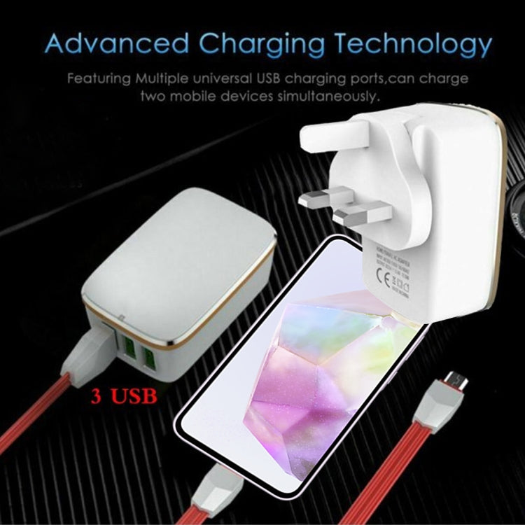 LDNIO A3304 17W 3 USB Interfaces Travel Charger Mobile Phone Charger, EU Plug - USB Charger by LDNIO | Online Shopping South Africa | PMC TechLife | Buy Now Pay Later Mobicred
