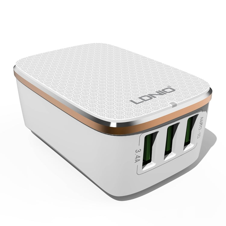 LDNIO A3304 17W 3 USB Interfaces Travel Charger Mobile Phone Charger, UK Plug - free shipping - PMC TechLife - Order now!