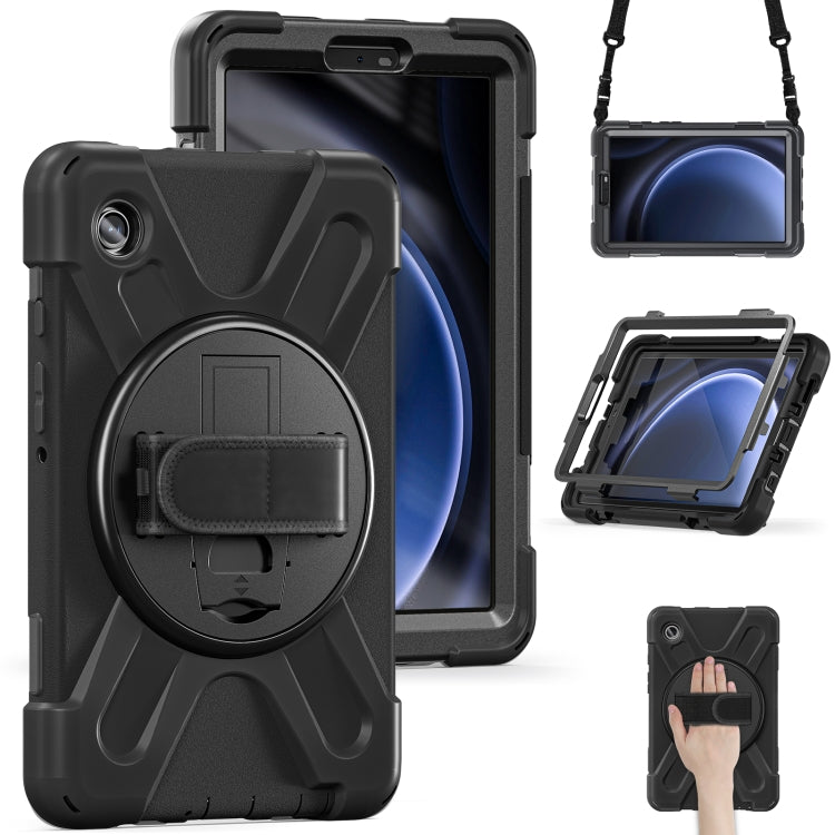 For Samsung Galaxy Tab A9 Rotary Handle Grab TPU + PC Tablet Case(Black) - Galaxy Tab A9 by PMC Jewellery | Online Shopping South Africa | PMC Jewellery