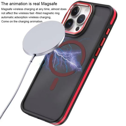 For iPhone 11 Pro Max Two-color Frosted MagSafe Magnetic Phone Case(Black) - iPhone 11 Pro Max Cases by PMC Jewellery | Online Shopping South Africa | PMC Jewellery