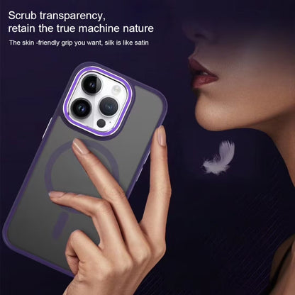 For iPhone 14 Pro Max Two-color Frosted MagSafe Magnetic Phone Case(Purple) - iPhone 14 Pro Max Cases by PMC Jewellery | Online Shopping South Africa | PMC Jewellery