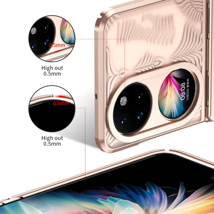 For Huawei P50 Pocket Angel Wings Electroplated Frosted Phone Case(Rose Gold) - Huawei Cases by PMC TechLife | Online Shopping South Africa | PMC TechLife | Buy Now Pay Later Mobicred