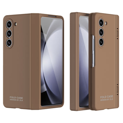 For Samsung Galaxy Z Fold5 Extraordinary Series Hinged Folding Full Phone Case(Coffee) - Galaxy Z Fold5 Cases by PMC Jewellery | Online Shopping South Africa | PMC Jewellery