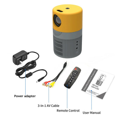 T400 3000 Lumens LED Mini Projector Support Wifi Screen Mirroring, Plug Type:UK Plug(Grey Yellow) - Mini Projector by PMC Jewellery | Online Shopping South Africa | PMC Jewellery | Buy Now Pay Later Mobicred