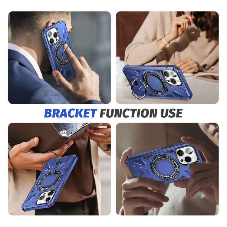 For iPhone 15 Pro Max MagSafe Magnetic Shockproof Phone Case with Ring Holder(Navy Blue) - iPhone 15 Pro Max Cases by PMC Jewellery | Online Shopping South Africa | PMC Jewellery