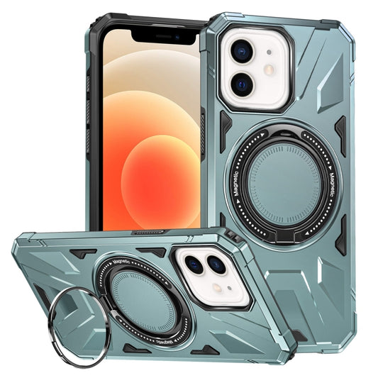 For iPhone 12/12 Pro MagSafe Magnetic Shockproof Phone Case with Ring Holder(Green) - iPhone 12 / 12 Pro Cases by PMC Jewellery | Online Shopping South Africa | PMC Jewellery