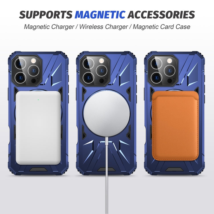 For iPhone 16 Pro Max MagSafe Magnetic Shockproof Phone Case with Ring Holder(Navy Blue) - iPhone 16 Pro Max Cases by PMC Jewellery | Online Shopping South Africa | PMC Jewellery | Buy Now Pay Later Mobicred