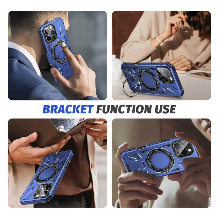 For iPhone 16 Pro Max MagSafe Magnetic Shockproof Phone Case with Ring Holder(Navy Blue) - iPhone 16 Pro Max Cases by PMC Jewellery | Online Shopping South Africa | PMC Jewellery | Buy Now Pay Later Mobicred