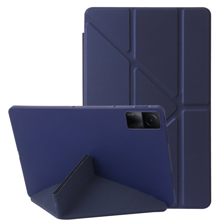 For Xiaomi Redmi Pad SE Deformation Silicone Leather Tablet Case(Dark Blue) - More Tablet Cases by PMC Jewellery | Online Shopping South Africa | PMC Jewellery