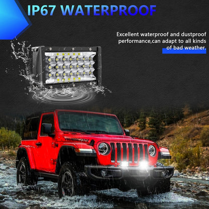 E9 17W 1 Pair 5 inch IP67 Waterproof Ultra-thin 5-Row Work Lights(White Light) - Work Lights by PMC Jewellery | Online Shopping South Africa | PMC Jewellery | Buy Now Pay Later Mobicred