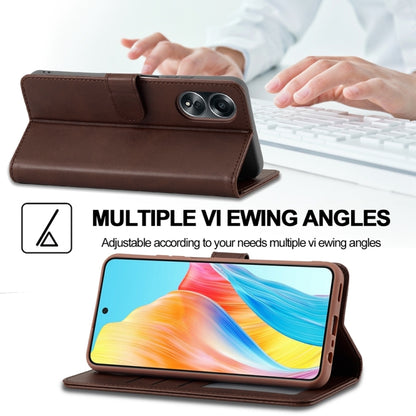 For OPPO Reno8 T 4G LC.IMEEKE Calf Texture Horizontal Flip Leather Case(Brown) - OPPO Cases by LC.IMEEKE | Online Shopping South Africa | PMC Jewellery | Buy Now Pay Later Mobicred