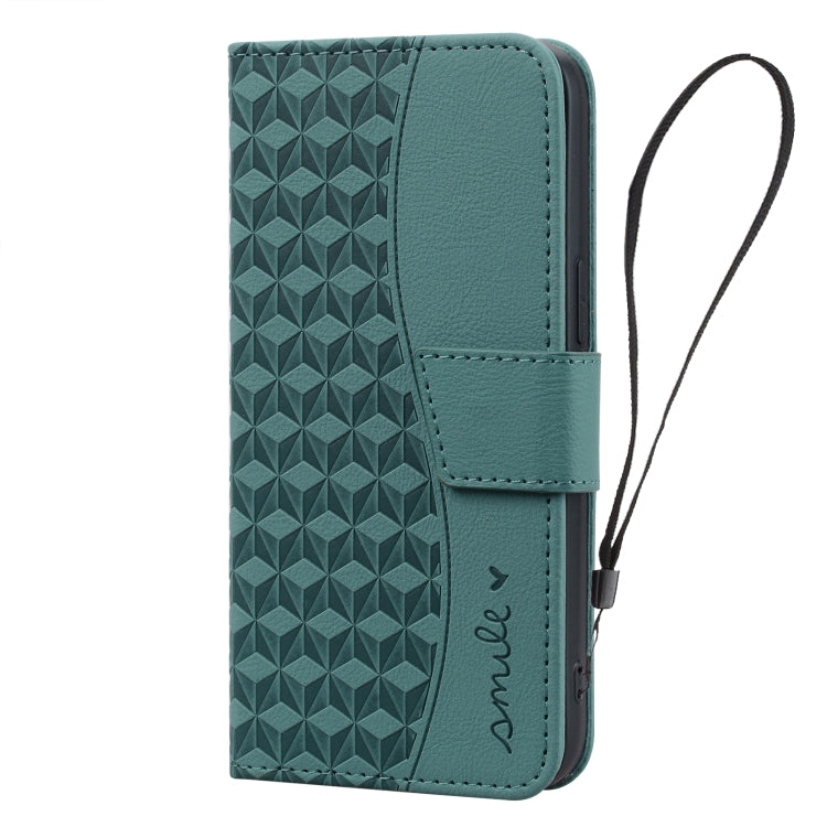 For iPhone 16 Pro Business Diamond Buckle Leather Phone Case with Lanyard(Green) - iPhone 16 Pro Cases by PMC Jewellery | Online Shopping South Africa | PMC Jewellery | Buy Now Pay Later Mobicred