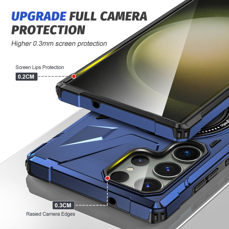 For Samsung Galaxy S23 5G MagSafe Magnetic Shockproof Phone Case with Ring Holder(Navy Blue) - Galaxy S23 5G Cases by PMC TechLife | Online Shopping South Africa | PMC TechLife