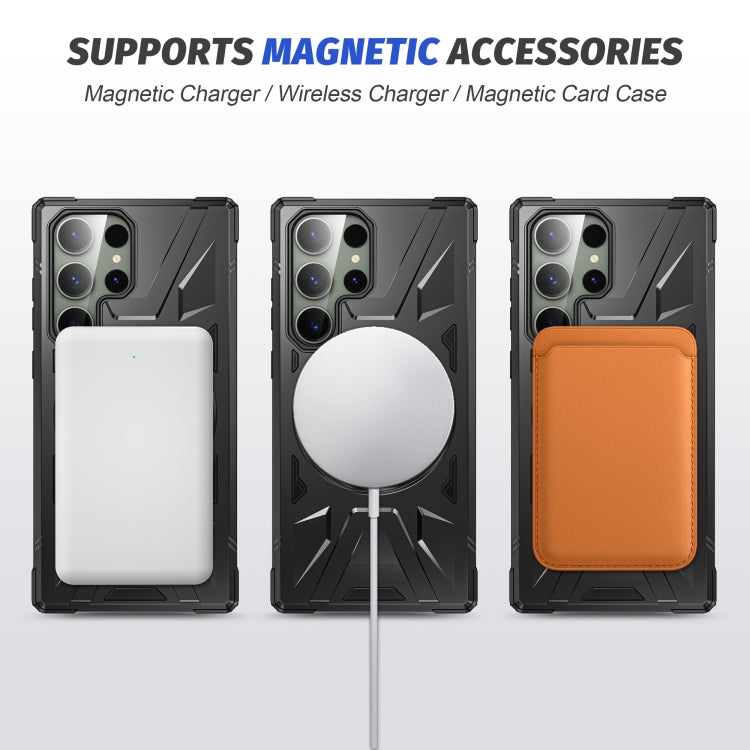 For Samsung Galaxy S23 5G MagSafe Magnetic Shockproof Phone Case with Ring Holder(Black) - Galaxy S23 5G Cases by PMC Jewellery | Online Shopping South Africa | PMC Jewellery