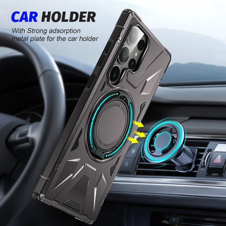 For Samsung Galaxy S23 5G MagSafe Magnetic Shockproof Phone Case with Ring Holder(Dark Grey) - Galaxy S23 5G Cases by PMC TechLife | Online Shopping South Africa | PMC TechLife