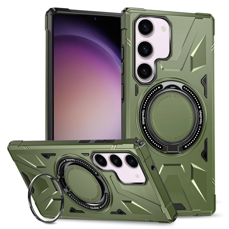 For Samsung Galaxy S23+ 5G MagSafe Magnetic Shockproof Phone Case with Ring Holder(Dark Green) - Galaxy S23+ 5G Cases by PMC Jewellery | Online Shopping South Africa | PMC Jewellery