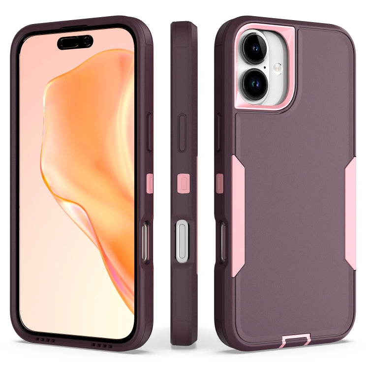 For iPhone 16 Plus 2 in 1 Magnetic PC + TPU Phone Case(Purple Red+Pink) - iPhone 16 Plus Cases by PMC Jewellery | Online Shopping South Africa | PMC Jewellery | Buy Now Pay Later Mobicred