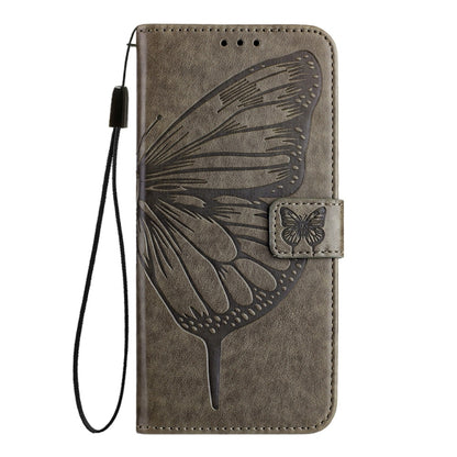 For Huawei Pura 70 Embossed Butterfly Leather Phone Case(Grey) - Huawei Cases by PMC Jewellery | Online Shopping South Africa | PMC Jewellery | Buy Now Pay Later Mobicred