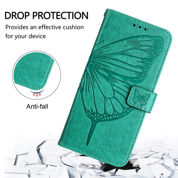 For Honor Magic6 Pro 5G Global Embossed Butterfly Leather Phone Case(Green) - Honor Cases by PMC Jewellery | Online Shopping South Africa | PMC Jewellery | Buy Now Pay Later Mobicred